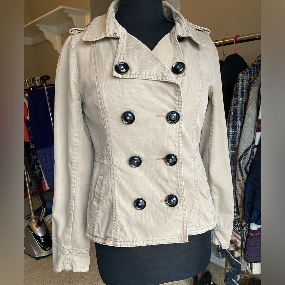 H&M khaki casual double breasted jacket